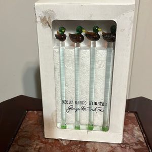 Vintage blown glass  swizzles stirrers